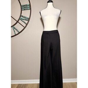 Ann Taylor Dress Pants Trousers Black Wide Leg Pockets Size 6 NWOT